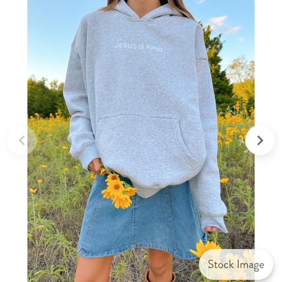 SOLD "Jesus Is King" Gray Hoodie - Picture 2 of 9